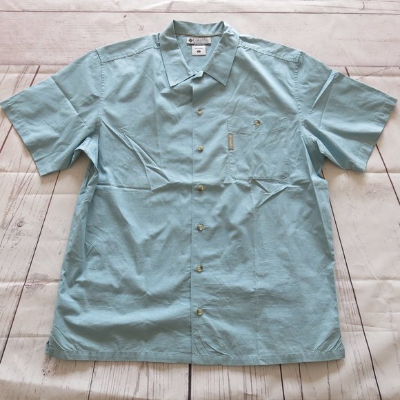 Columbia Men's 100% Cotton Button Down Casual Short Sleeve - Size Large - Picture 1 of 6